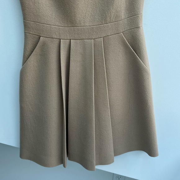 Sally LaPointe sz 2 camel structured above the knee sleeveless dress 100% wool - Picture 4 of 9